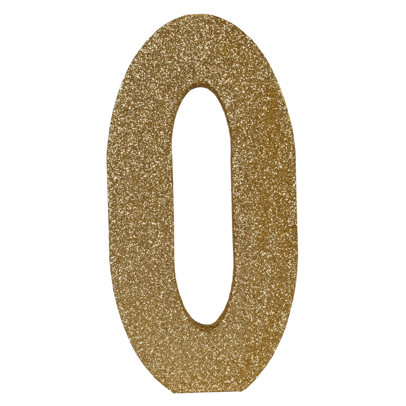 3-D Glittered "0" Centerpiece – 8" x 4" x 1" – (1/Pkg) by Beistle for Birthday-Age Specific 3-D
