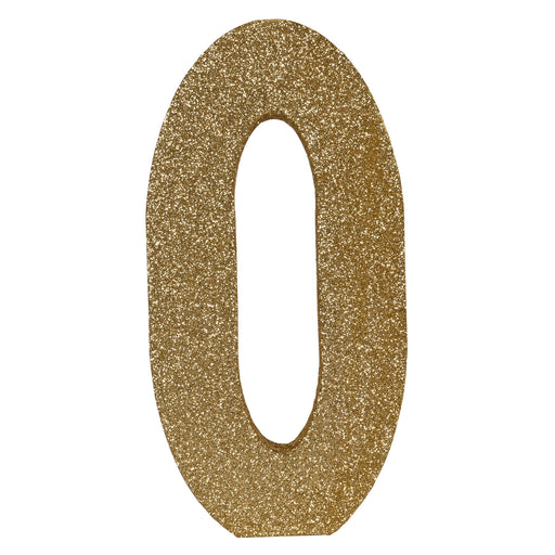 3-D Glittered "0" Centerpiece – 8" x 4" x 1" – (1/Pkg) by Beistle for Birthday-Age Specific 3-D