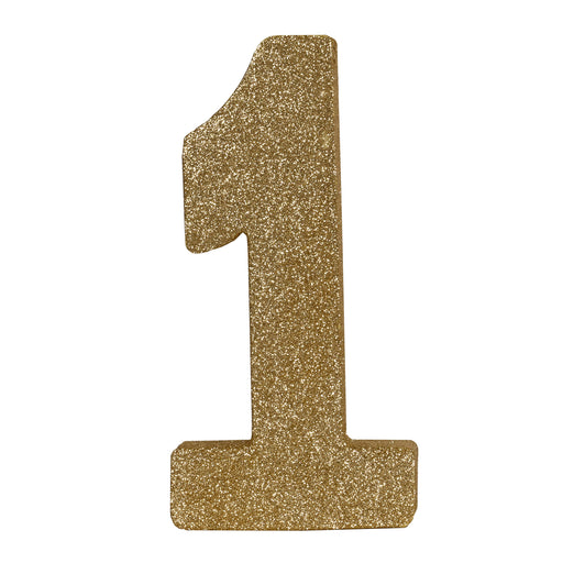 3-D Glittered "1" Centerpiece – 8" x 4" x 1" – (1/Pkg) by Beistle for Birthday-Age Specific 3-D
