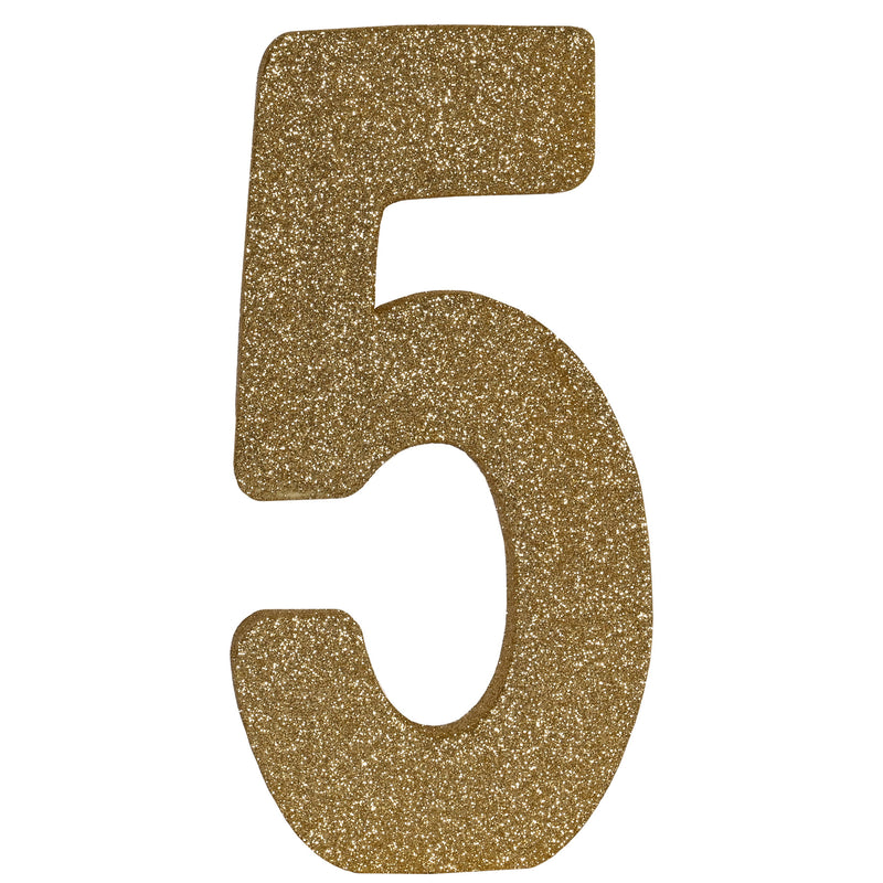 3-D Glittered "5" Centerpiece – 8" x 4" x 1" – (1/Pkg) by Beistle for Birthday-Age Specific 3-D