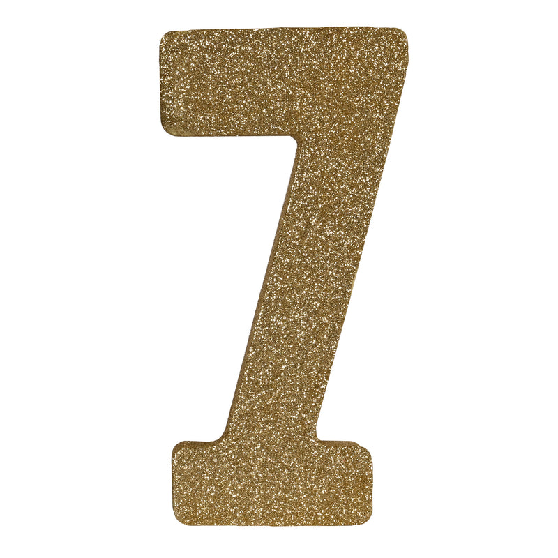 3-D Glittered "7" Centerpiece – 8" x 4" x 1" – (1/Pkg) by Beistle for Birthday-Age Specific 3-D