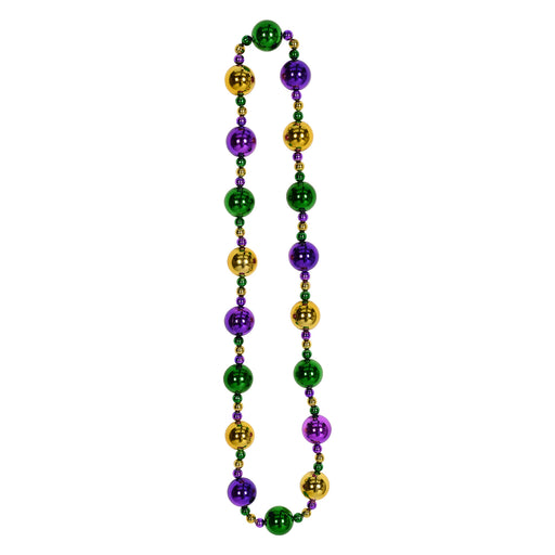 Jumbo Mardi Gras Beads – 38" – (1/Card) by Beistle for Mardi Gras Round Party Beads