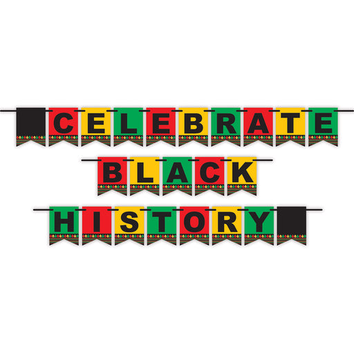 Celebrate Black History Streamer – 6" x 10' – (1/Pkg) by Beistle for Black History Month Streamers