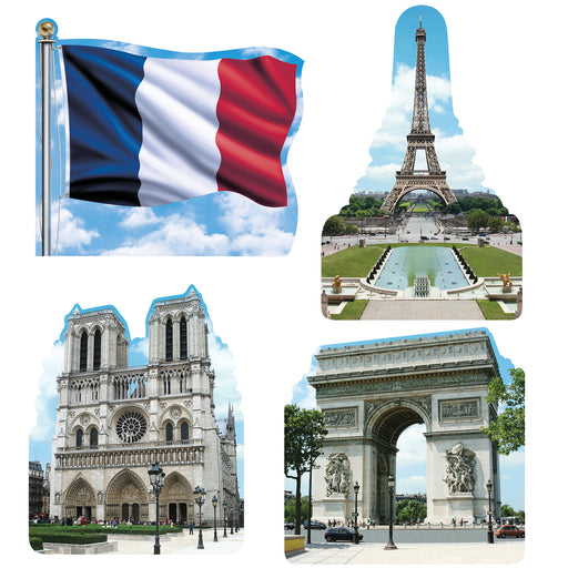 French Cutouts – 12"-17½" – (4/Pkg) by Beistle for French Printed