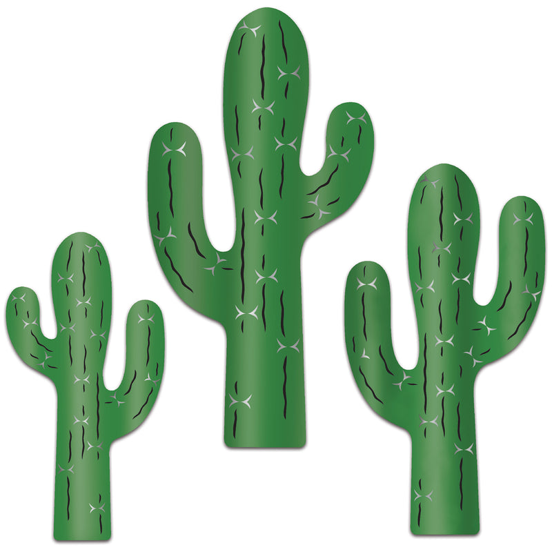 Foil Cactus Silhouettes – 6"-16¾" – (3/Pkg)