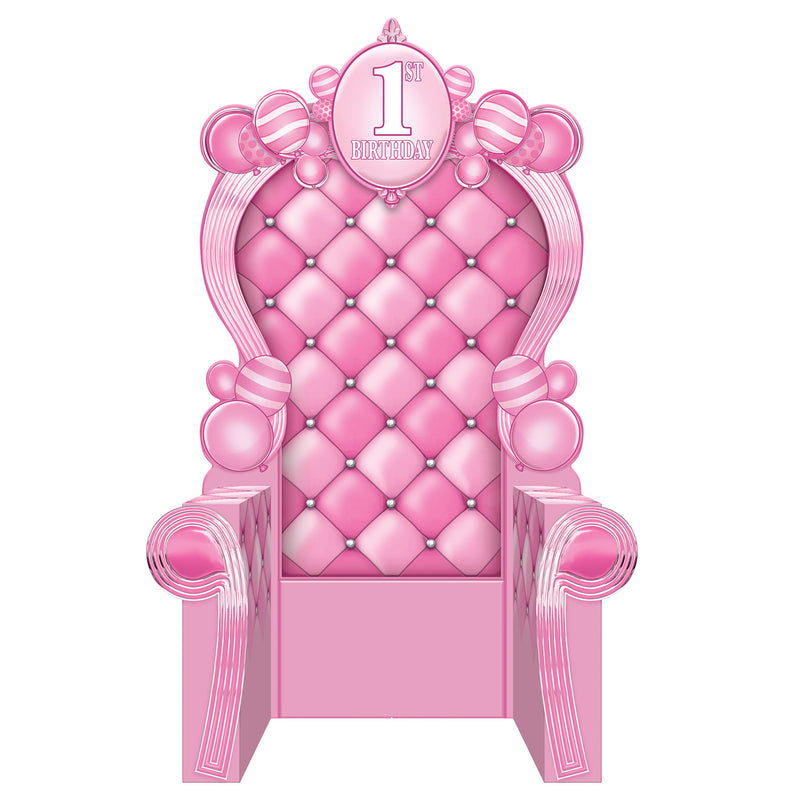 3-D 1st Birthday Throne Prop – 7' 1¾" x 3' 9¼" – (1/Box) by Beistle for 1st Birthday Photo Props