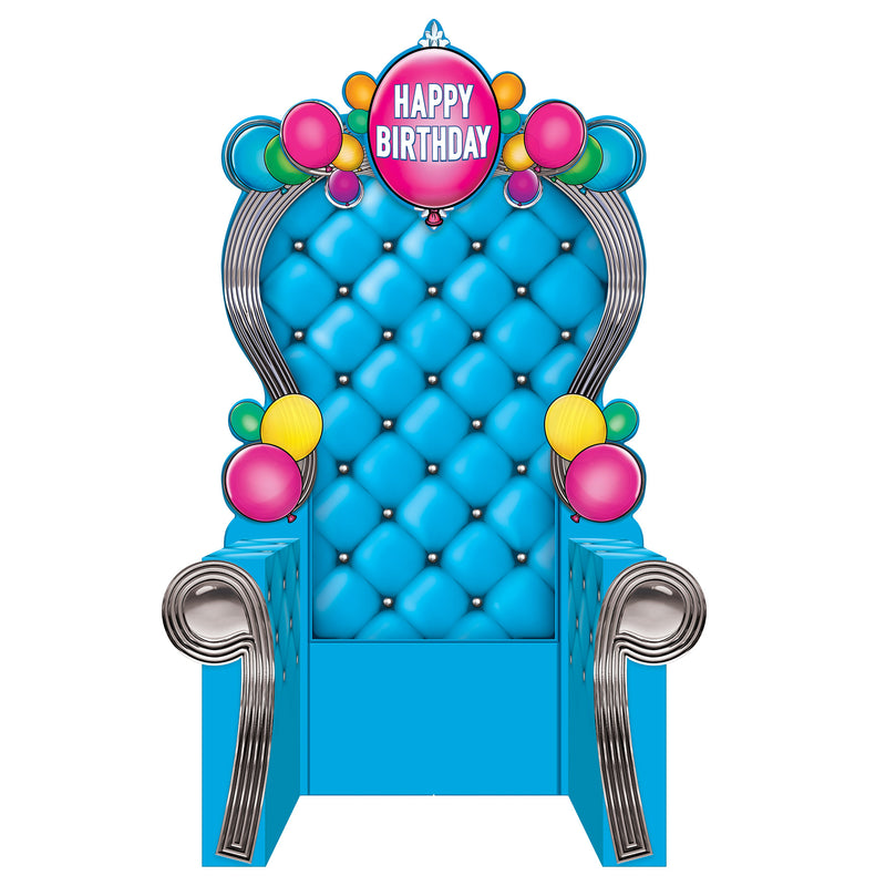 3-D Happy Birthday Throne Prop – 7' 1¾" x 3' 9¼" – (1/Box) by Beistle for Birthday Photo Props