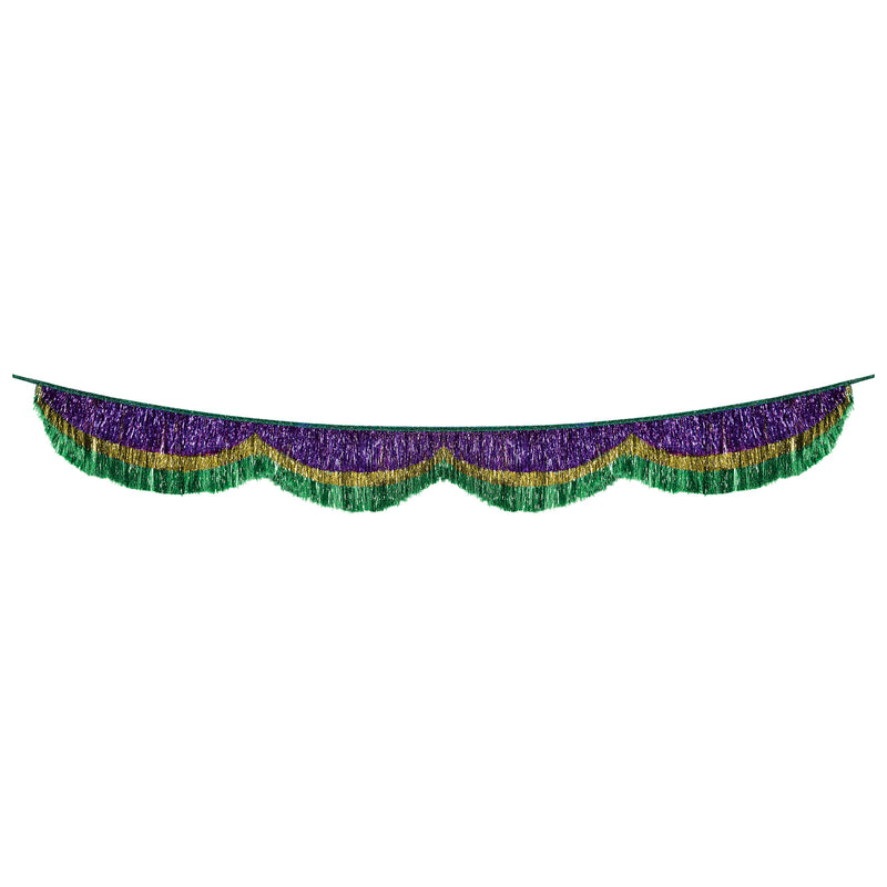 Mardi Gras Tinsel Fringe Bunting – 8" x 6' 5" – (1/Pkg) by Beistle for Mardi Gras Bunting