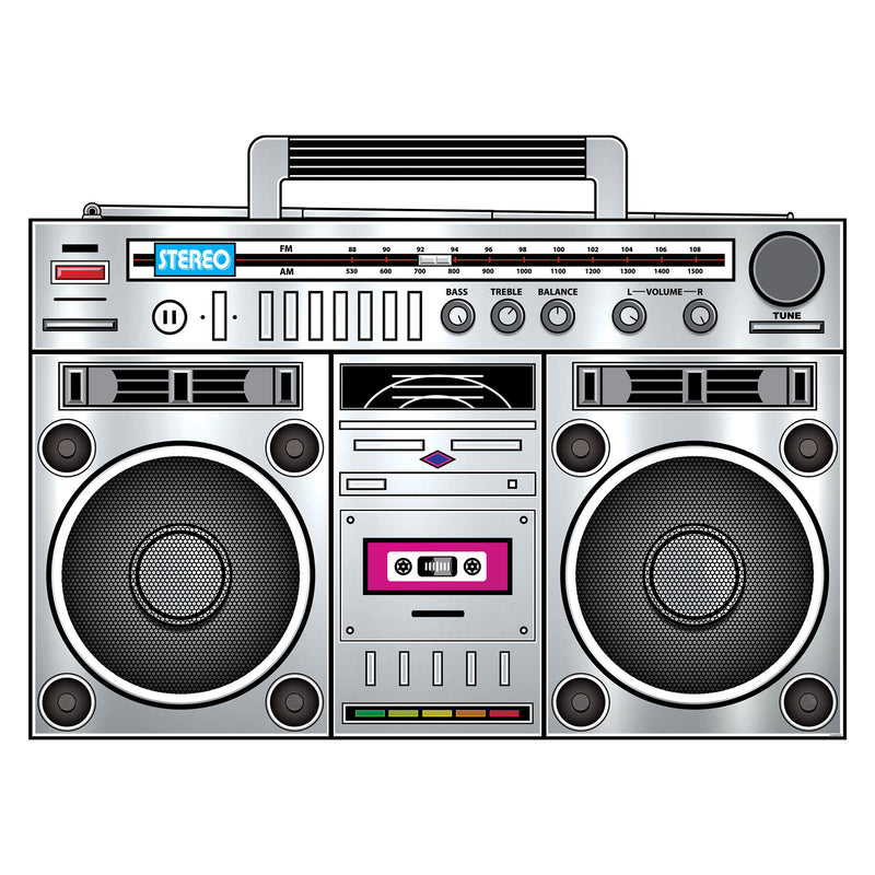 Boom Box Stand-Up – 3' 3¼" x 4' 5" – (1/Box) by Beistle for 80's 3-D Props