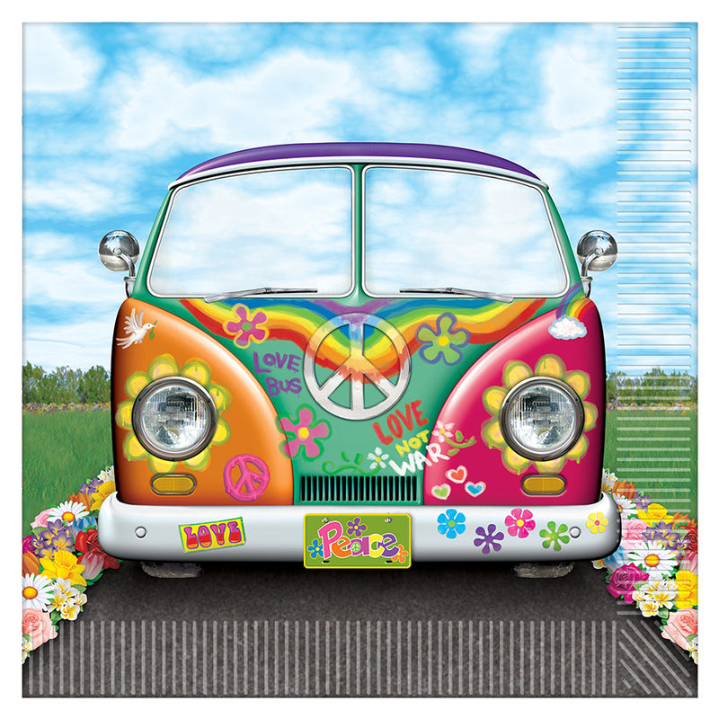 Hippie Bus Luncheon Napkins – (16/Pkg) by Beistle for 60's Napkins-Lunch