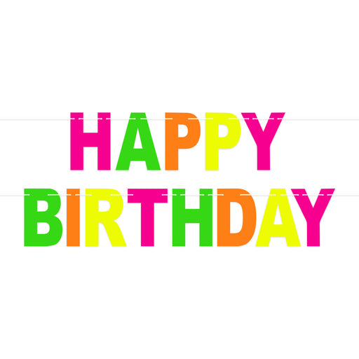 Neon Happy Birthday Streamer – 8½" x 7' 6" – (1/Pkg) by Beistle for Birthday Streamers