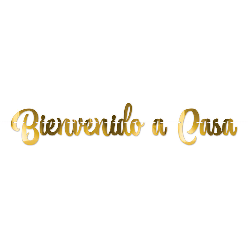 Foil Bienvenido a Casa Streamer – 11" x 5' – (1/Pkg) by Beistle for General Occasion Streamers