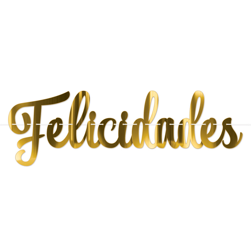 Foil Felicidades Streamer – 14" x 3' 8" – (1/Pkg) by Beistle for General Occasion Streamers