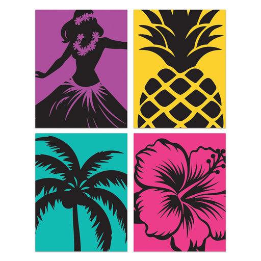 Luau Silhouettes – 11¾" x 9" – (4/Pkg) by Beistle for Luau Silhouettes