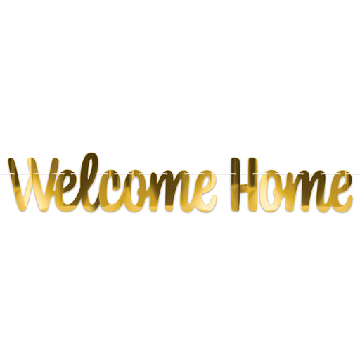 Foil Welcome Home Streamer – 6" x 4' – (1/Pkg) by Beistle for General Occasion Streamers