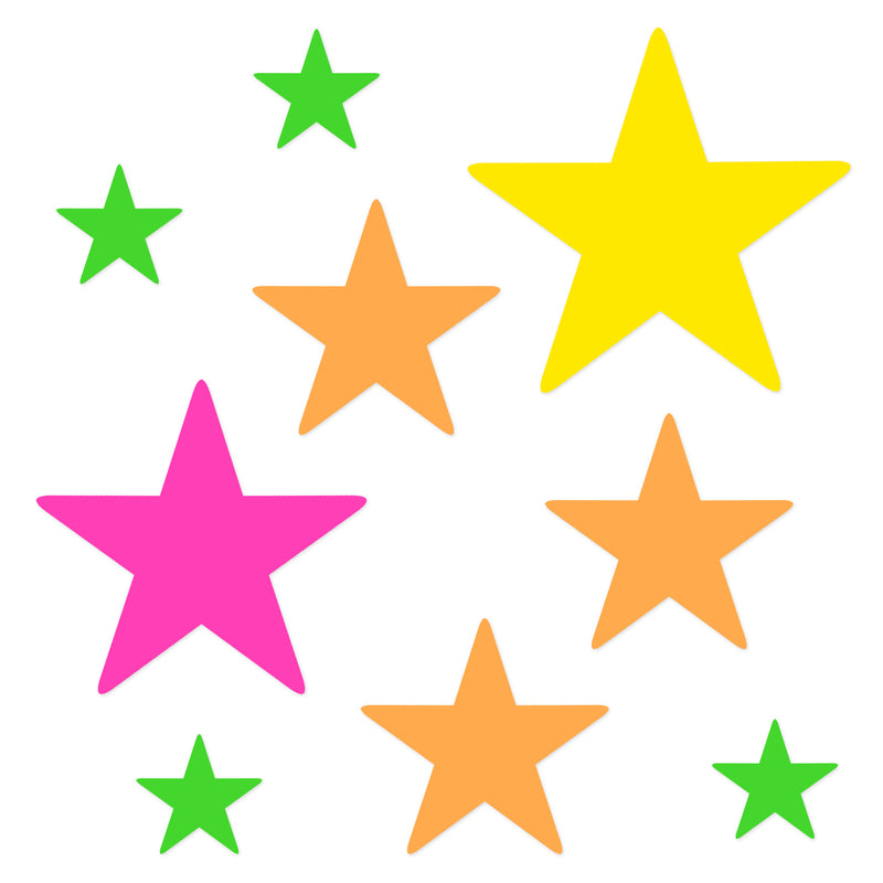 Neon Star Cutouts – Asstd – (9/Pkg)