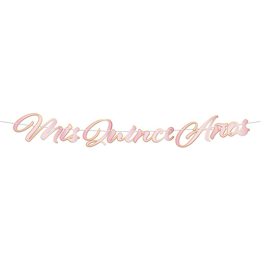 Foil Mis Quince Anos Streamer – 8¾" x 6' – (1/Pkg) by Beistle for Birthday-Age Specific Streamers