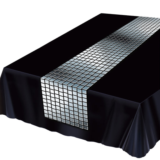 Metallic Disco Ball Table Runner – 10" x 6' – (1/Pkg) by Beistle for 70's Table Runners - Printed