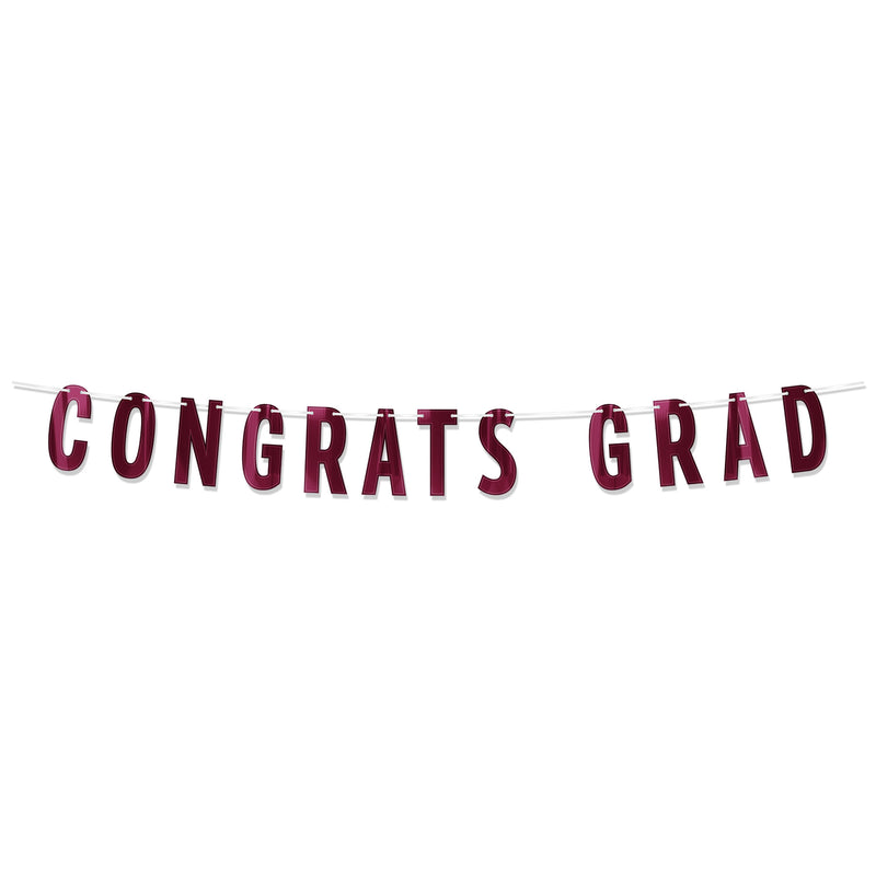 Foil Congrats Grad Streamer – 6¾" x 5' – (1/Pkg) by Beistle for Graduation Streamers