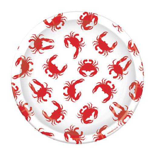 Crab Plates – 9" – (8/Pkg) by Beistle for Luau Plates-Dinner