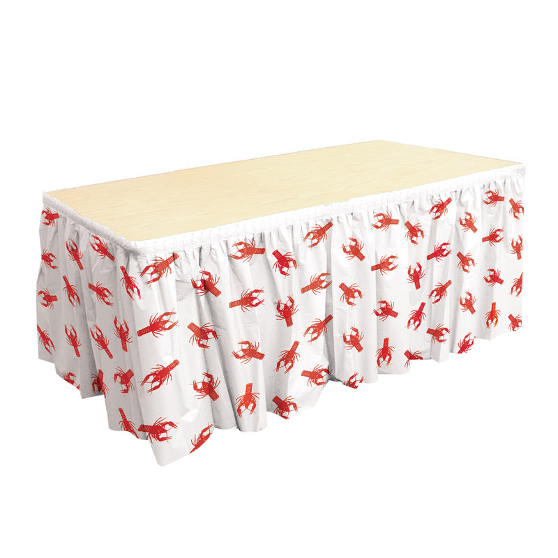 Crawfish Table Skirting – 29" x 14' – (1/Pkg) by Beistle for Mardi Gras Table Skirts - Plastic