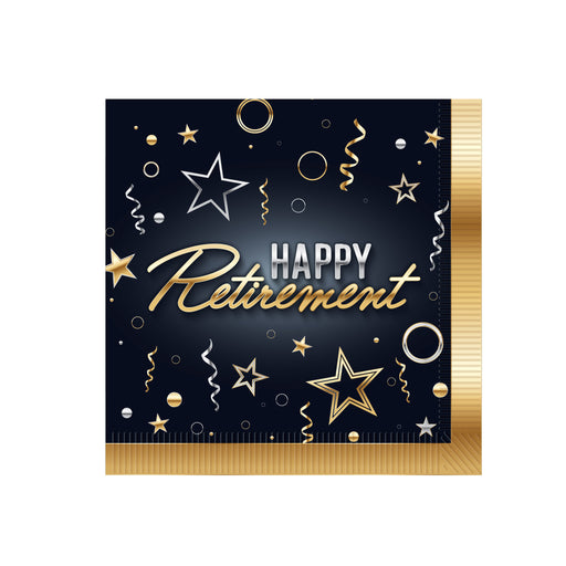 Happy Retirement Beverage Napkins – (16/Pkg) by Beistle for Retirement Napkins-Beverage