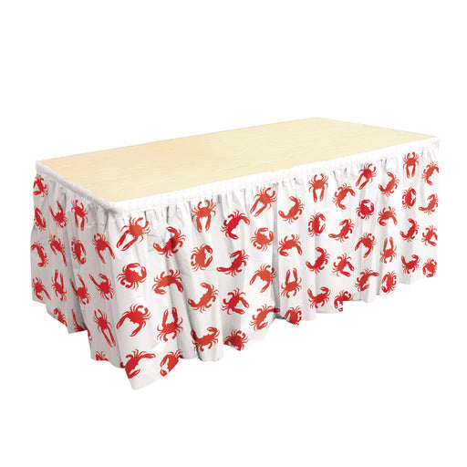 Crab Table Skirting – 29" x 14' – (1/Pkg) by Beistle for Luau Table Skirts - Plastic