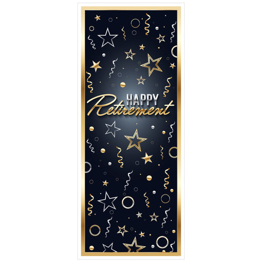 Happy Retirement Door Cover – 6' x 30" – (1/Pkg) by Beistle for Retirement Door Covers