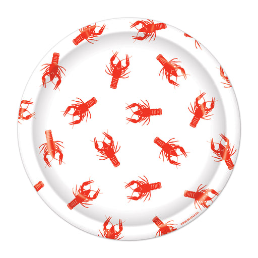 Crawfish Plates – 7" – (8/Pkg) by Beistle for Mardi Gras Plates-Dessert
