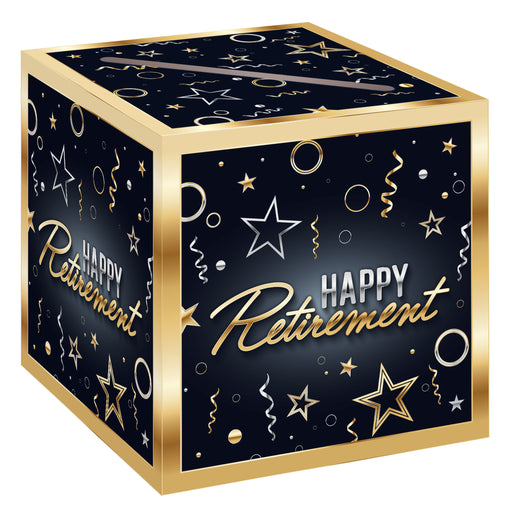 Happy Retirement Card Box – 9" x 9" – (1/Pkg) by Beistle for Retirement Gift Card Boxes