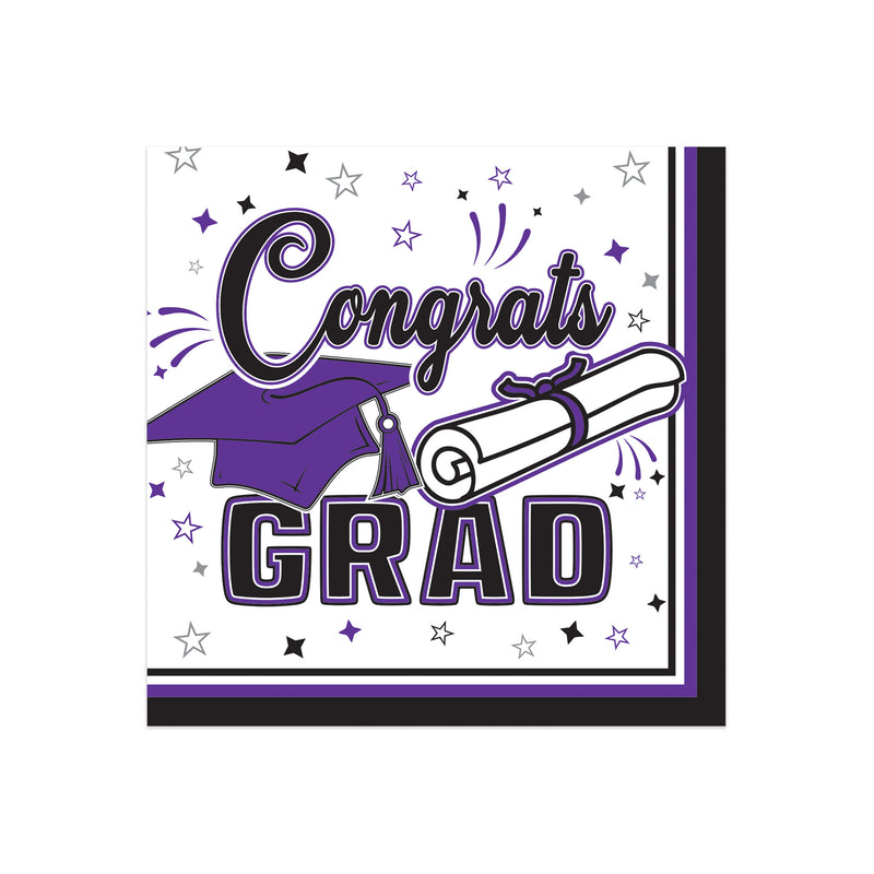 Congrats Grad Beverage Napkins – (36/Pkg)