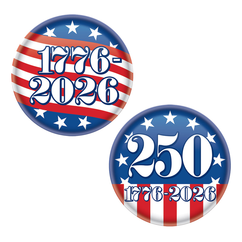 Semiquincentennial Buttons – 2" – (2/Pkg)