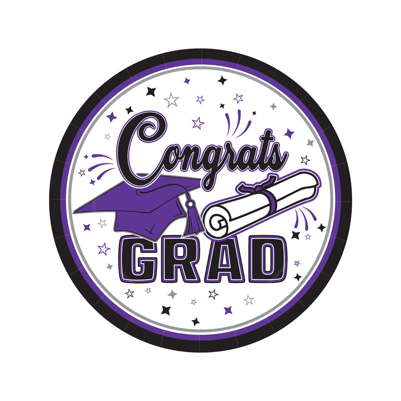Congrats Grad Plates – 7" – (18/Pkg)