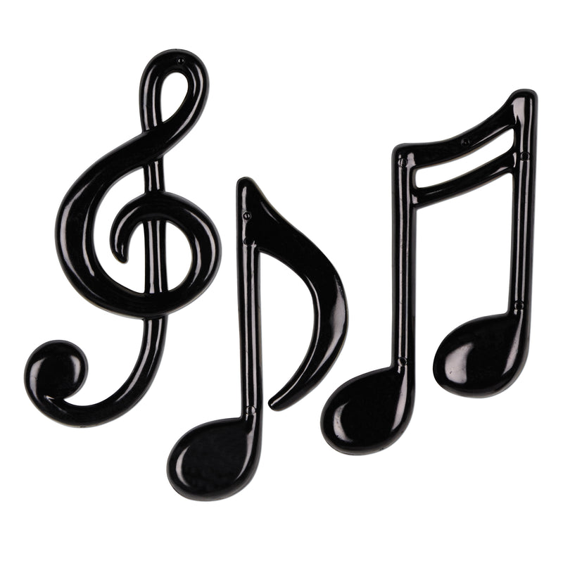 Molded Plastic Musical Notes – 4¼"-5½" – (3/Pkg)