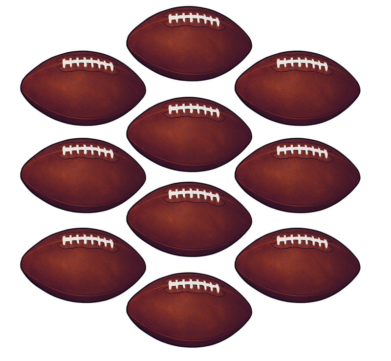 Mini Football Cutouts – 4½" – (10/Pkg) by Beistle for Football Printed