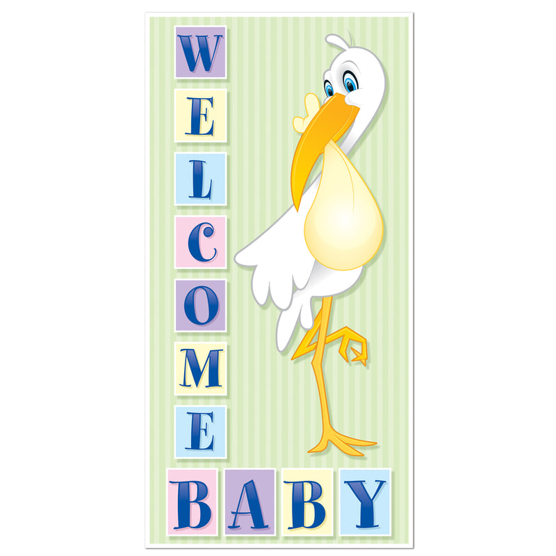 Welcome Baby Door Cover – 5' x 30" – (1/Pkg) by Beistle for Baby Shower Door Covers