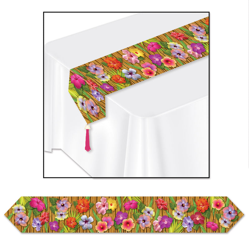 Printed Luau Table Runner – 11" x 6' – (1/Pkg) by Beistle for Luau Table Runners - Printed