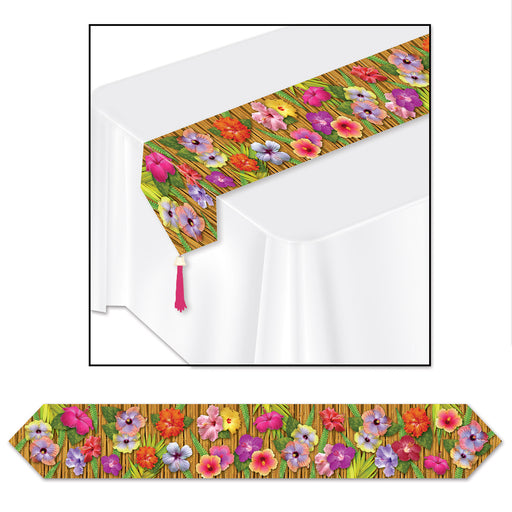Printed Luau Table Runner – 11" x 6' – (1/Pkg) by Beistle for Luau Table Runners - Printed