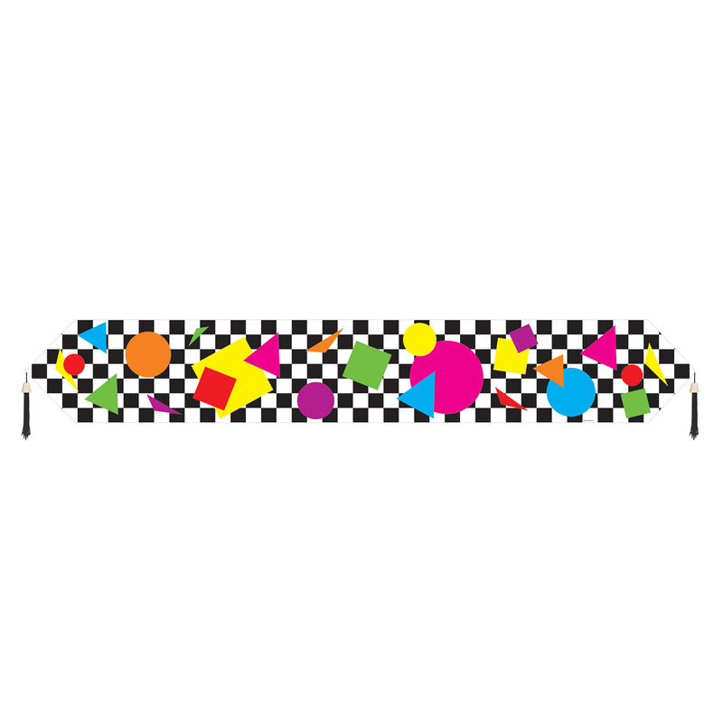 Printed Party Shapes Table Runner – 11" x 6' – (1/Pkg) by Beistle for 80's Table Runners - Printed