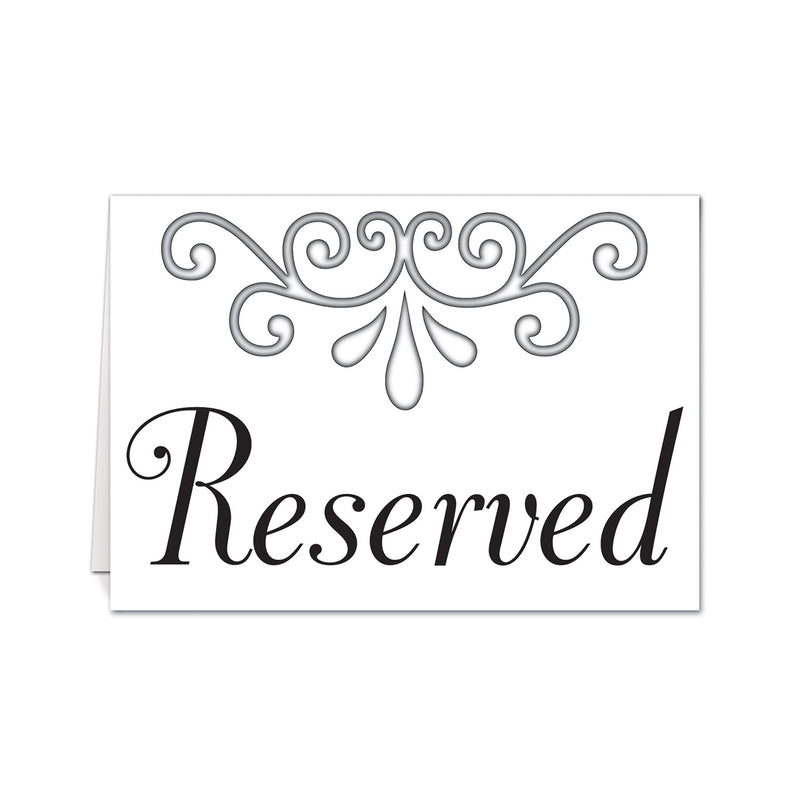 Reserved Table Cards – 3" x 4¼" – (4/Pkg) by Beistle for Wedding Accessories