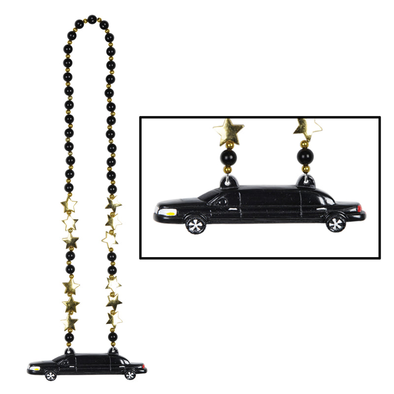 Beads w/Limo Medallion – 38" – (1/Card)