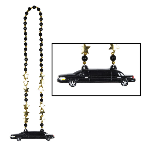 Beads w/Limo Medallion – 38" – (1/Card) by Beistle for Awards Night Beads with Medallion