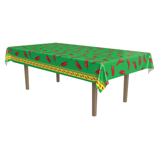 Chili Pepper Tablecover – 54" x 108" – (1/Pkg) by Beistle for Fiesta/Cinco de Mayo Table Covers - Patterned