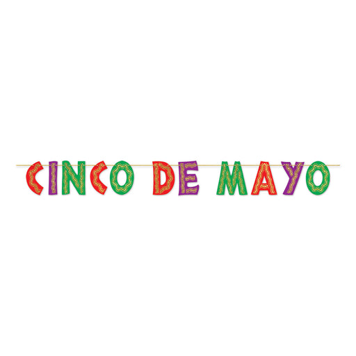 Glittered Cinco De Mayo Streamer – 8¼" x 10' – (1/Pkg) by Beistle for Fiesta/Cinco de Mayo Streamers