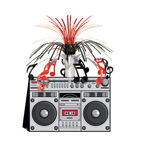 Boom Box Centerpiece – 14" – (1/Pkg) by Beistle for 80's Cascades