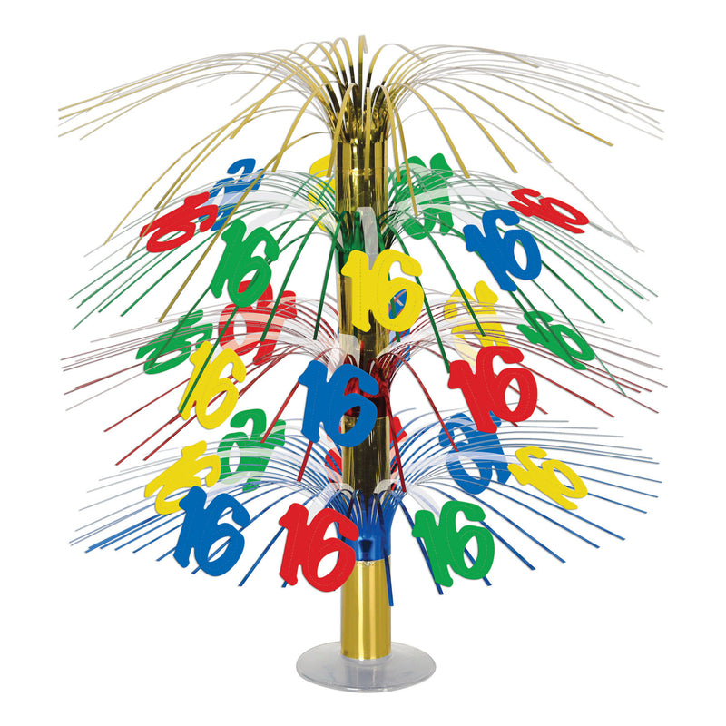 "16" Cascade Centerpiece – 18" – (1/Pkg) by Beistle for Sweet 16 Icon Cascades