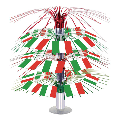 Italian Flag Cascade Centerpiece – 18" – (1/Pkg) by Beistle for Italian Icon Cascades