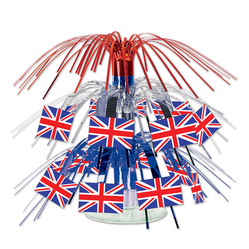 British Flag Mini Cascade Centerpiece – 7½" – (1/Pkg) by Beistle for British Icon Cascades