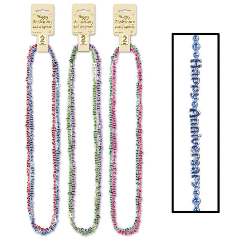 Happy Anniversary Beads-Of-Expression – 36" – (2/Card)
