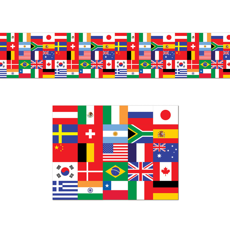 International Flag Decorating  Material – 18" x 25' – (1/Pkg) by Beistle for International Poly